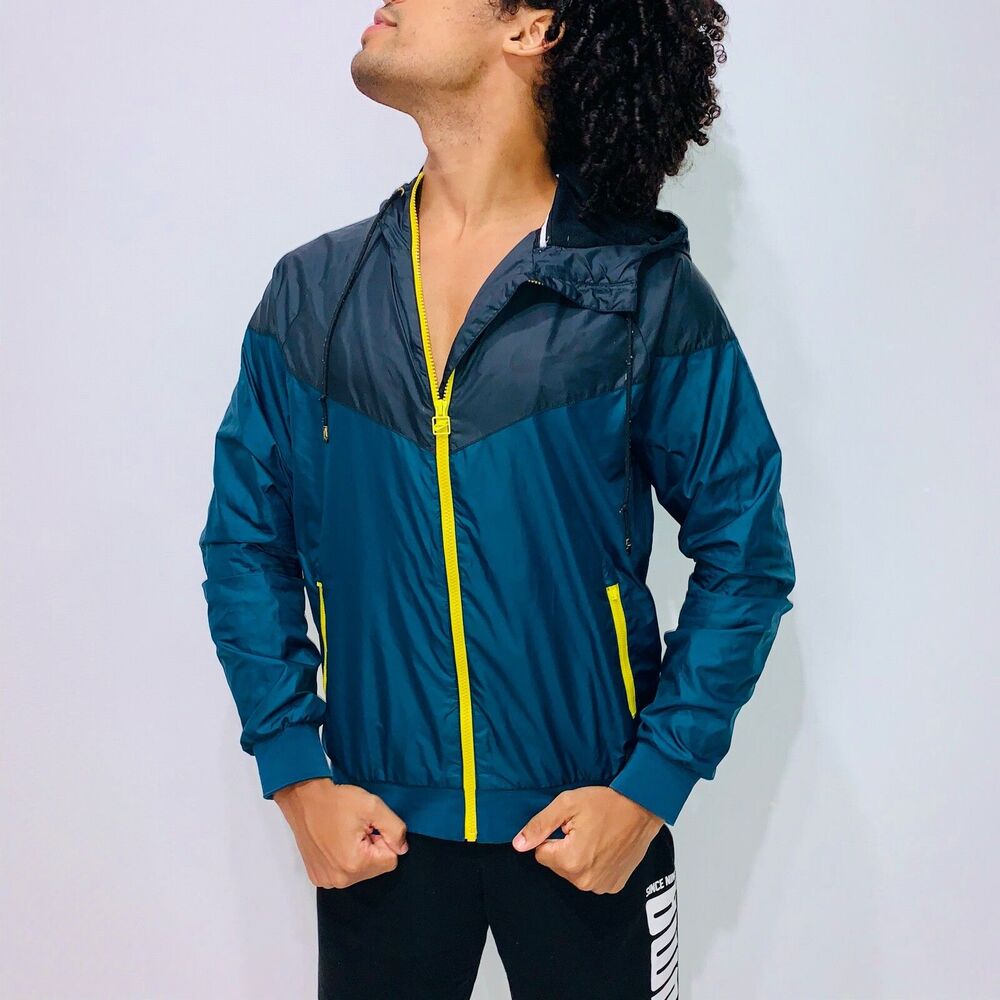 Nike Vintage Rare Windrunner Windbreaker Jacket Green Black Yellow M